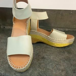 NWOT Frye & Co leather espadrille heels.